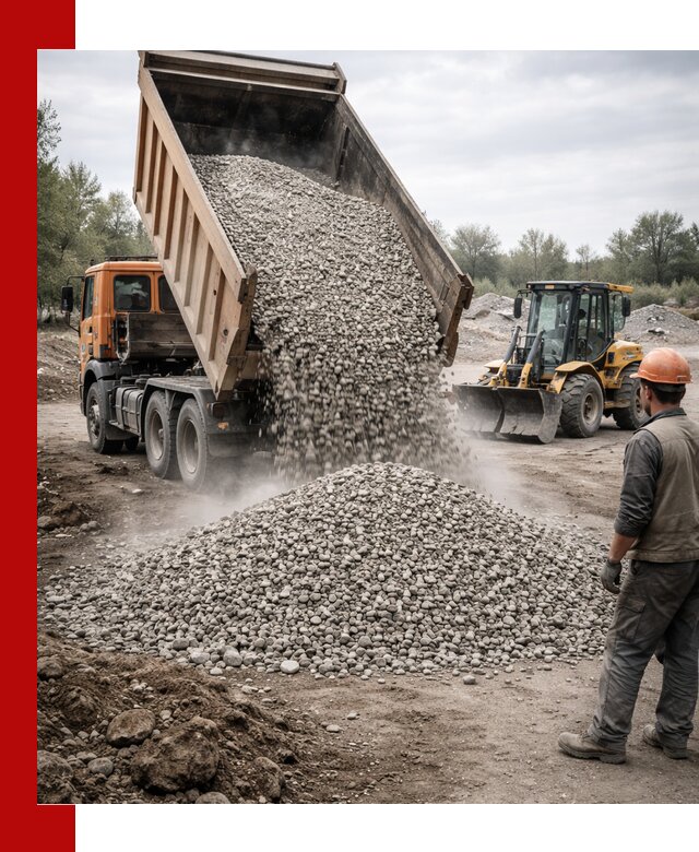 Доставка щебня в Ухте крупными и мелкими фракциями