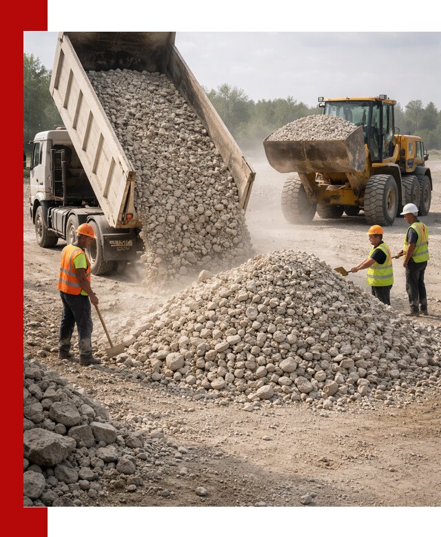 Доставка известнякового щебня фр. 40-70 в Ухте