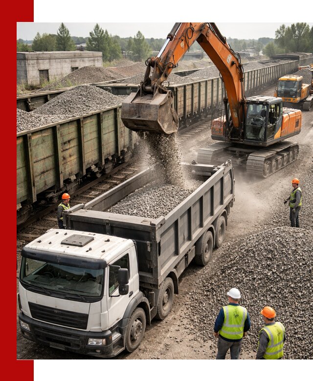 Железнодорожный щебень фракция 25–60 для поставок в Ухте