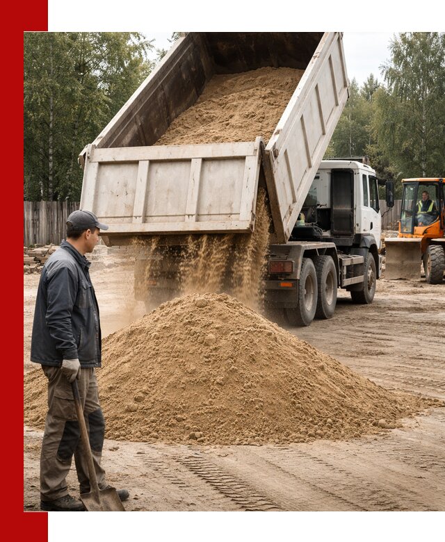 Доставка и продажа песка с разгрузкой в Ухте
