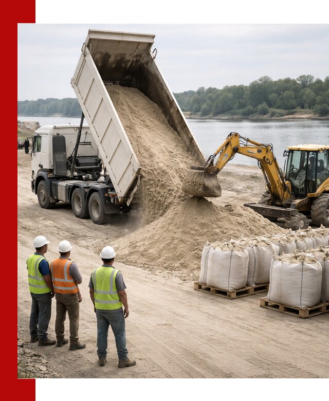 Доставка речного песка в Ухте самосвалами и погрузкой