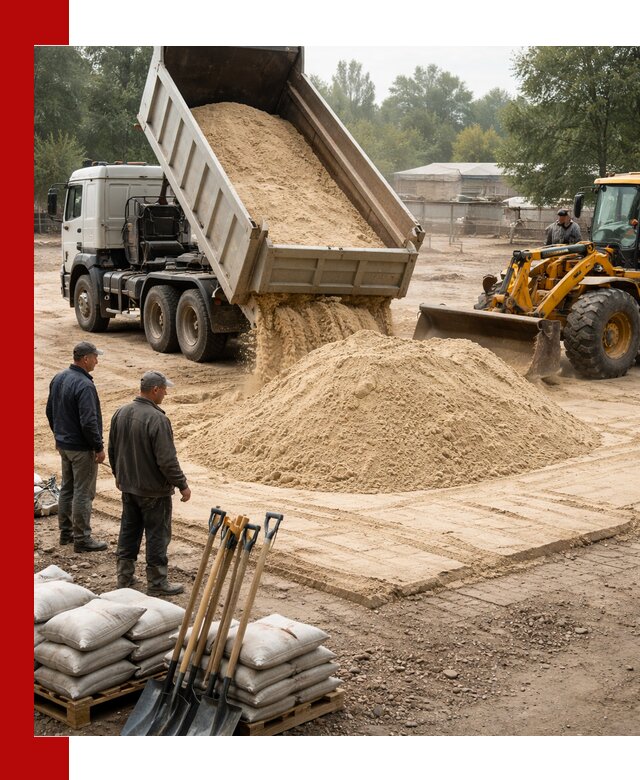Доставка мытого песка в Ухте с самосвалами по выгодной цене