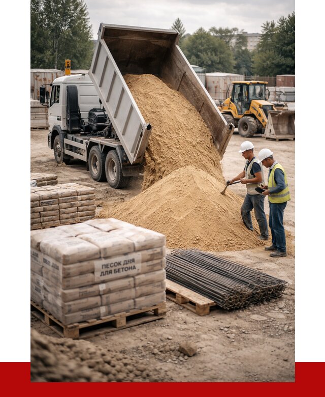 Песок для бетона в Ухте от 2531 р. с доставкой, ПРОНЕРУДХта