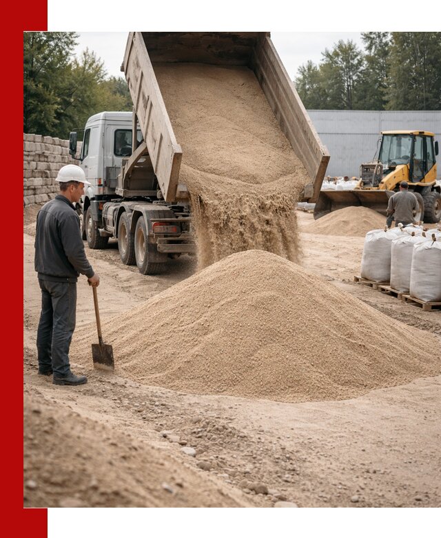Кварцевый песок фракция 0–3 мм с доставкой в Ухте