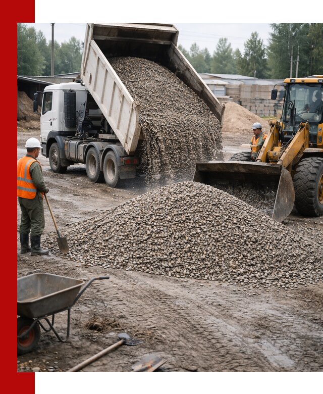 Мытый гравий с доставкой в Ухте от карьера до участка