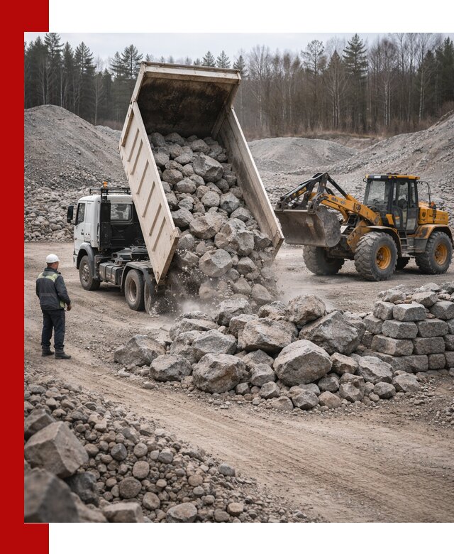 Доставка и продажа бутового гранитного камня в Ухте