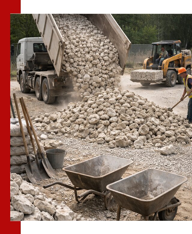 Доставка и продажа бутового известнякового камня в Ухте