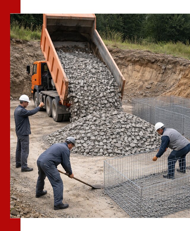 Камень для габионов с доставкой в Ухте быстро и надёжно