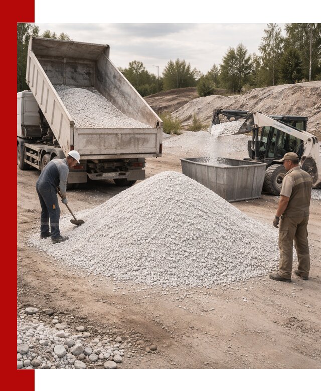 Доставка и продажа белой мраморной крошки в Ухте