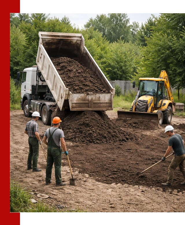 Доставка и укладка грунта для выравнивания участка в Ухте