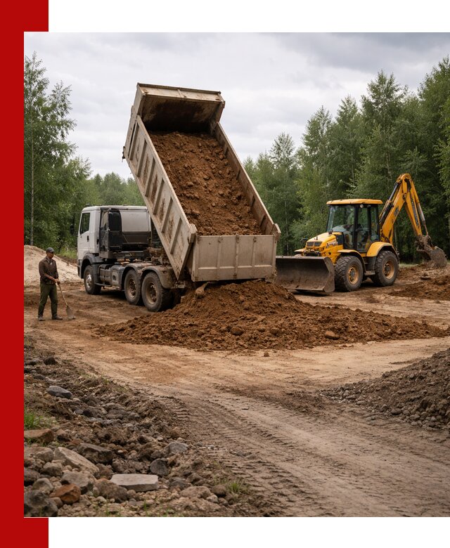 Доставка суглинка самосвалами в Ухте подсыпка и планировка