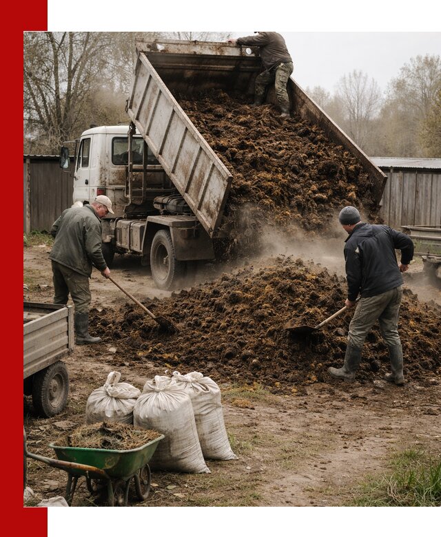 Доставка коровьего навоза самосвалом в Ухте