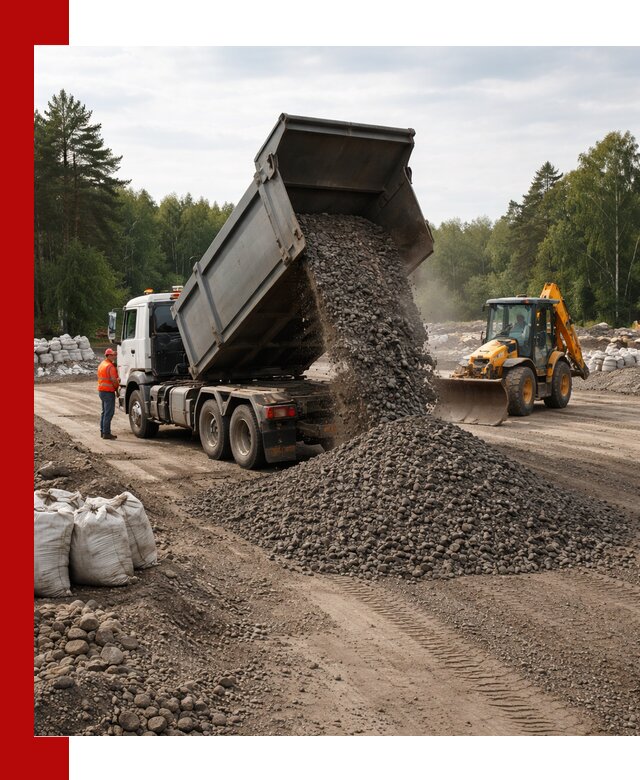 Доставка дробленого асфальта в Ухте для дорожных работ