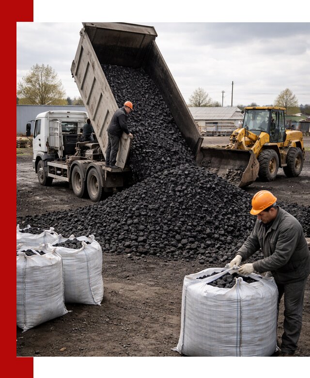 Доставка каменного угля в Ухте оптом и в розницу