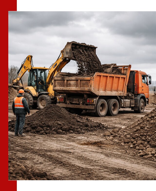 Вывоз грунта и строительного мусора в Ухте грузовыми самосвалами